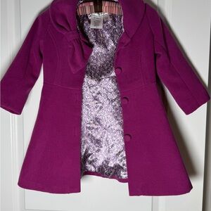 Chic Kids Pea Coat in Vibrant Purple